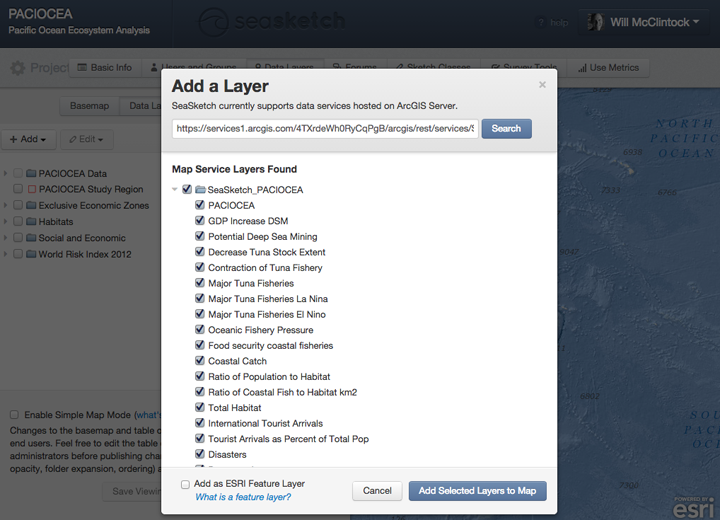 SeaSketch and ArcGIS Online